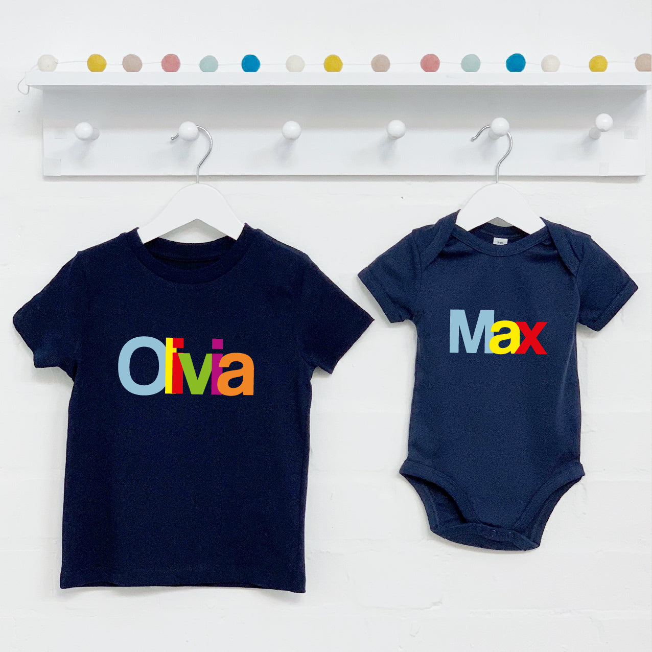 Personalised Multicoloured Baby And Child Set - Lovetree Design