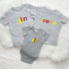 Personalised Multicoloured Set Of Three Kids T Shirts - Lovetree Design