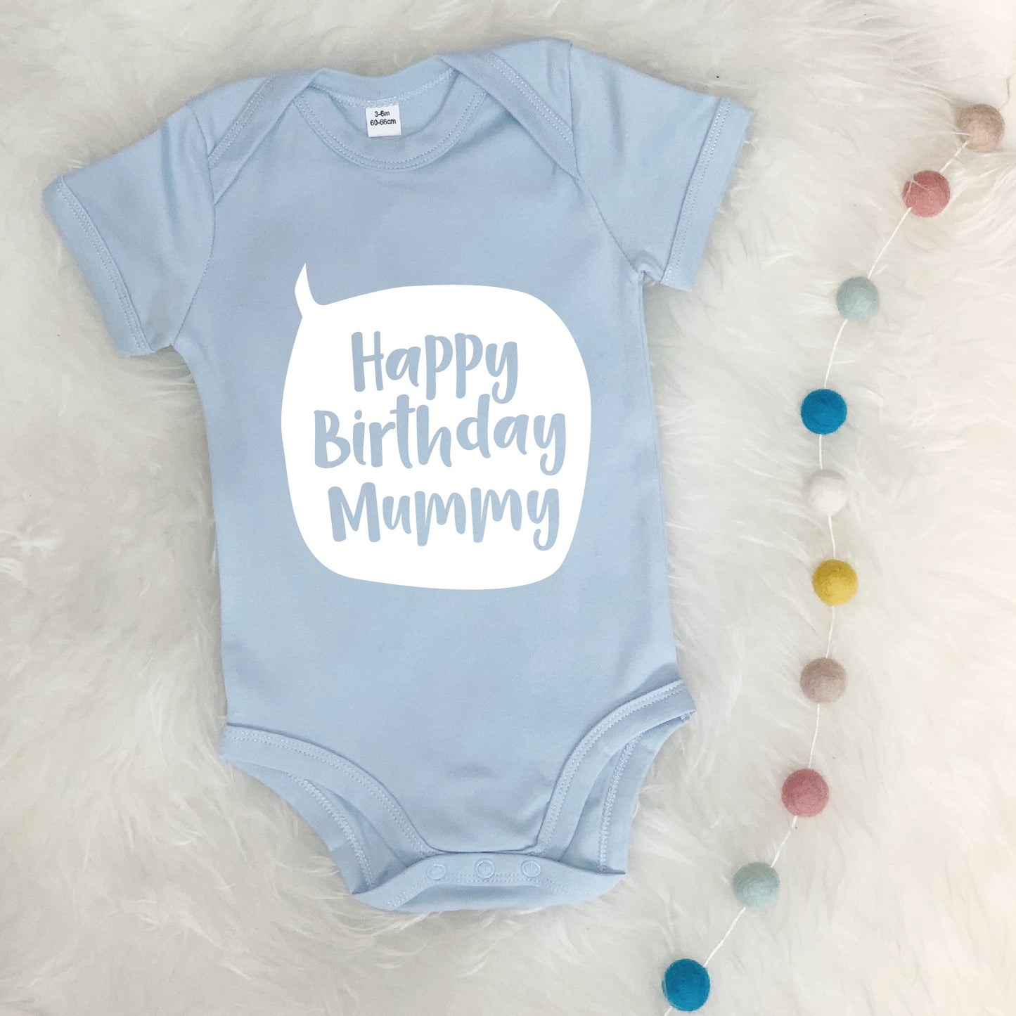 Personalised Happy Birthday Speech Bubble Babygrow - Lovetree Design