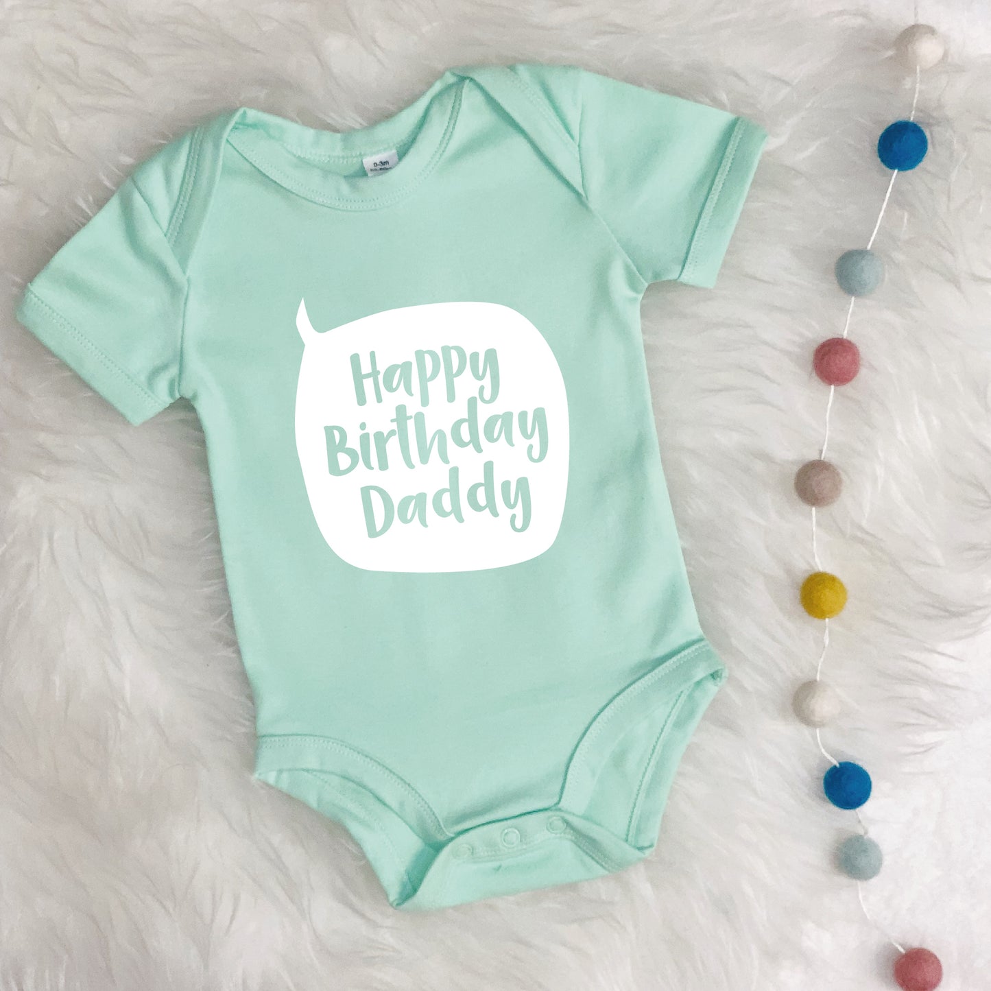 Personalised Happy Birthday Speech Bubble Babygrow - Lovetree Design