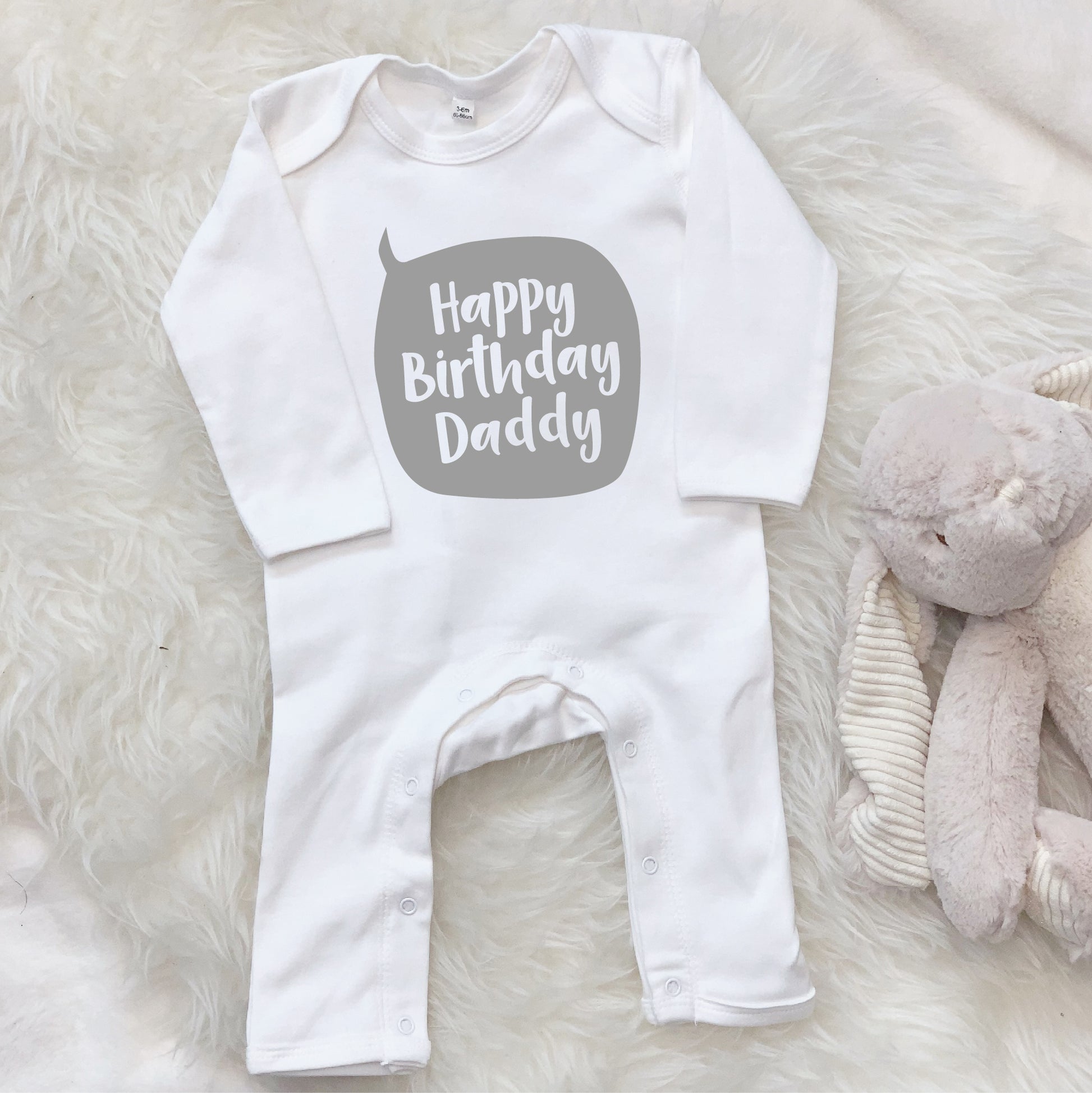 Personalised Happy Birthday Speech Bubble Babygrow - Lovetree Design