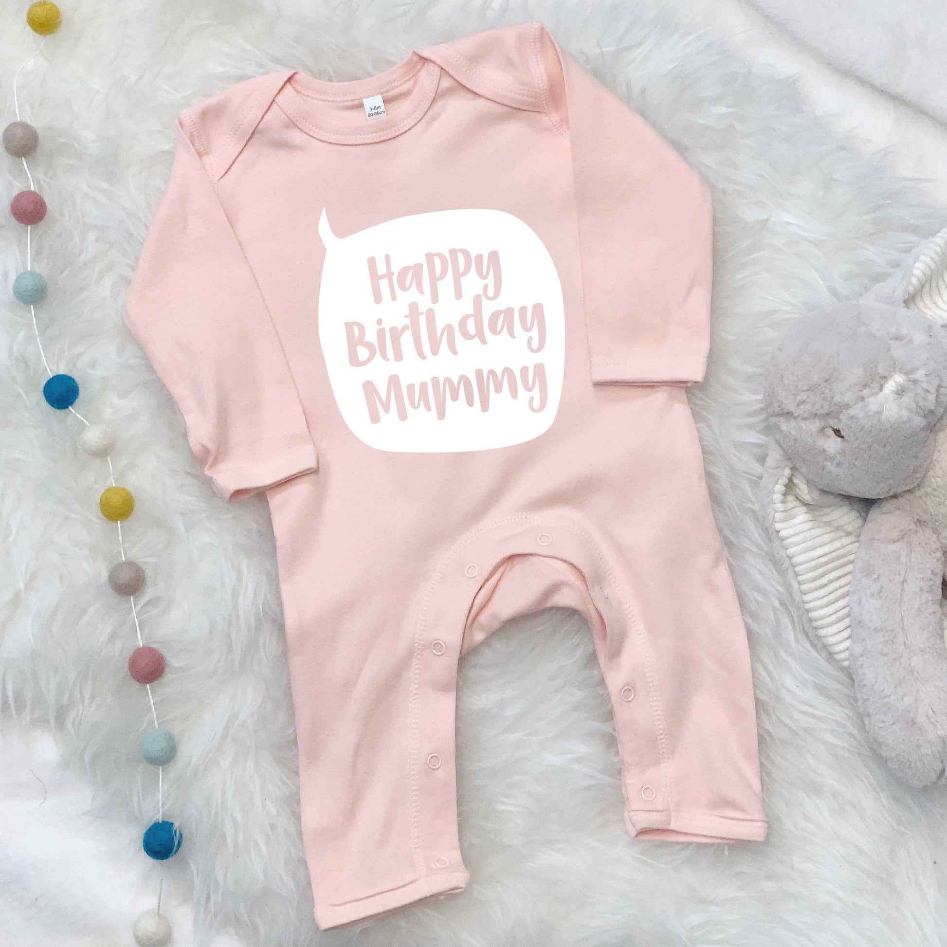 Personalised Happy Birthday Speech Bubble Babygrow - Lovetree Design