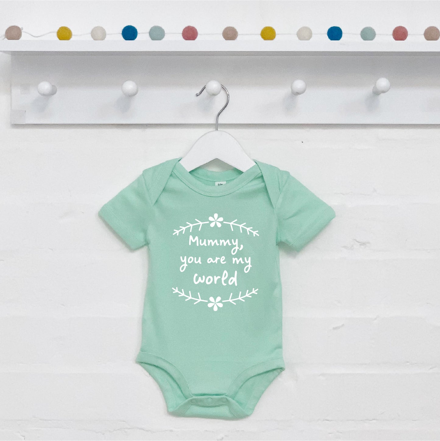 Mummy, You Are My World Babygrow With Flowers - Lovetree Design