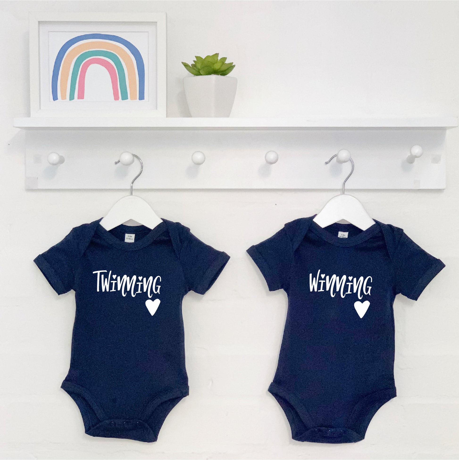 Twinning Is Winning Babygrow Set For Twins - Lovetree Design