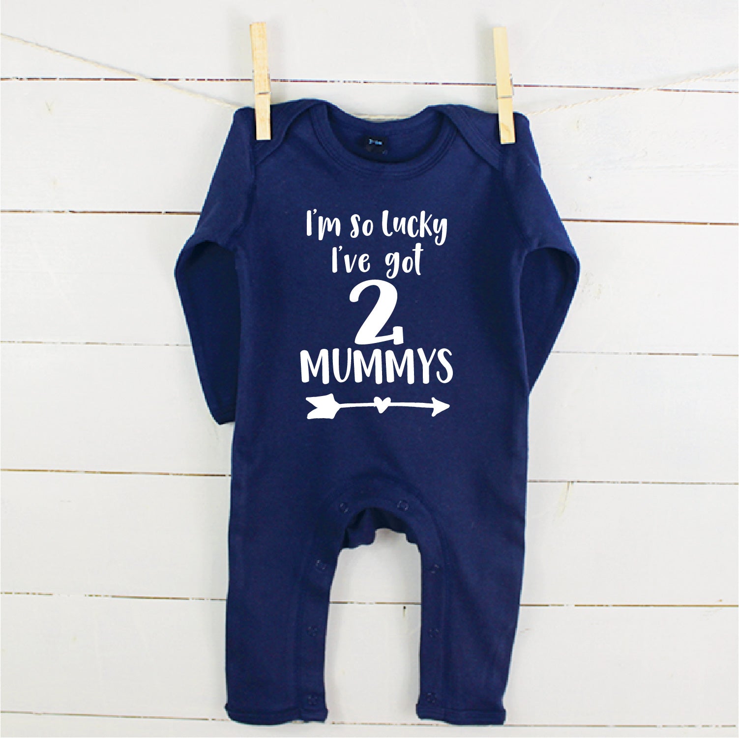 I'm So Lucky, I Have Two Mummys Babygrow - Lovetree Design