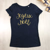 Joyeux Noel Womens Christmas T Shirt Gold - Lovetree Design