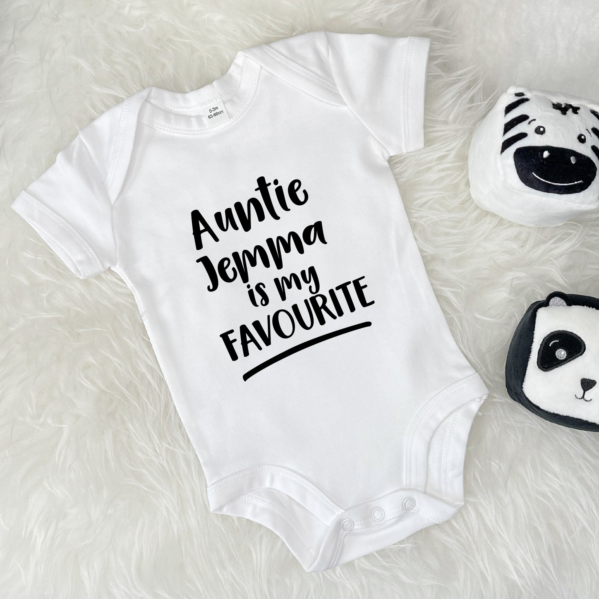 My Auntie Is My Favourite Personalised Babygrow - Lovetree Design