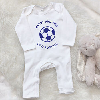 Personalised Football Daddy And Baby Babygrow - Lovetree Design