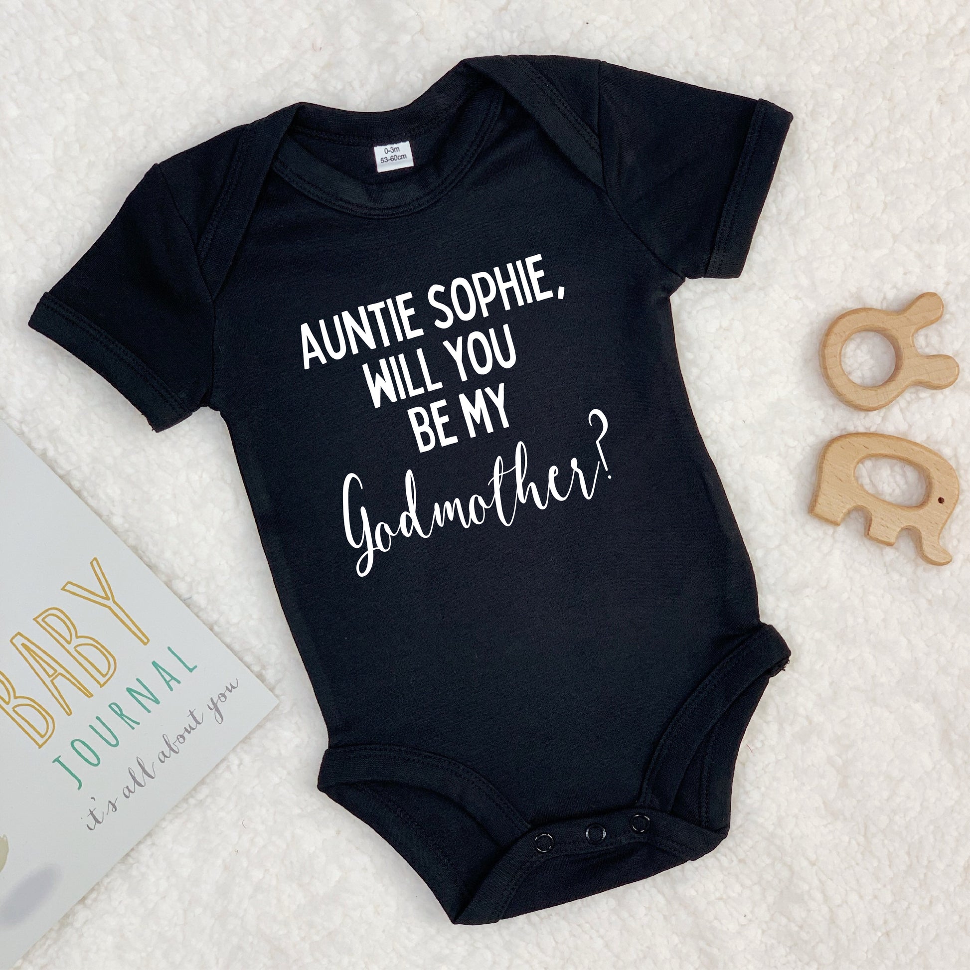 Personalised Godmother Proposal Babygrow - Lovetree Design