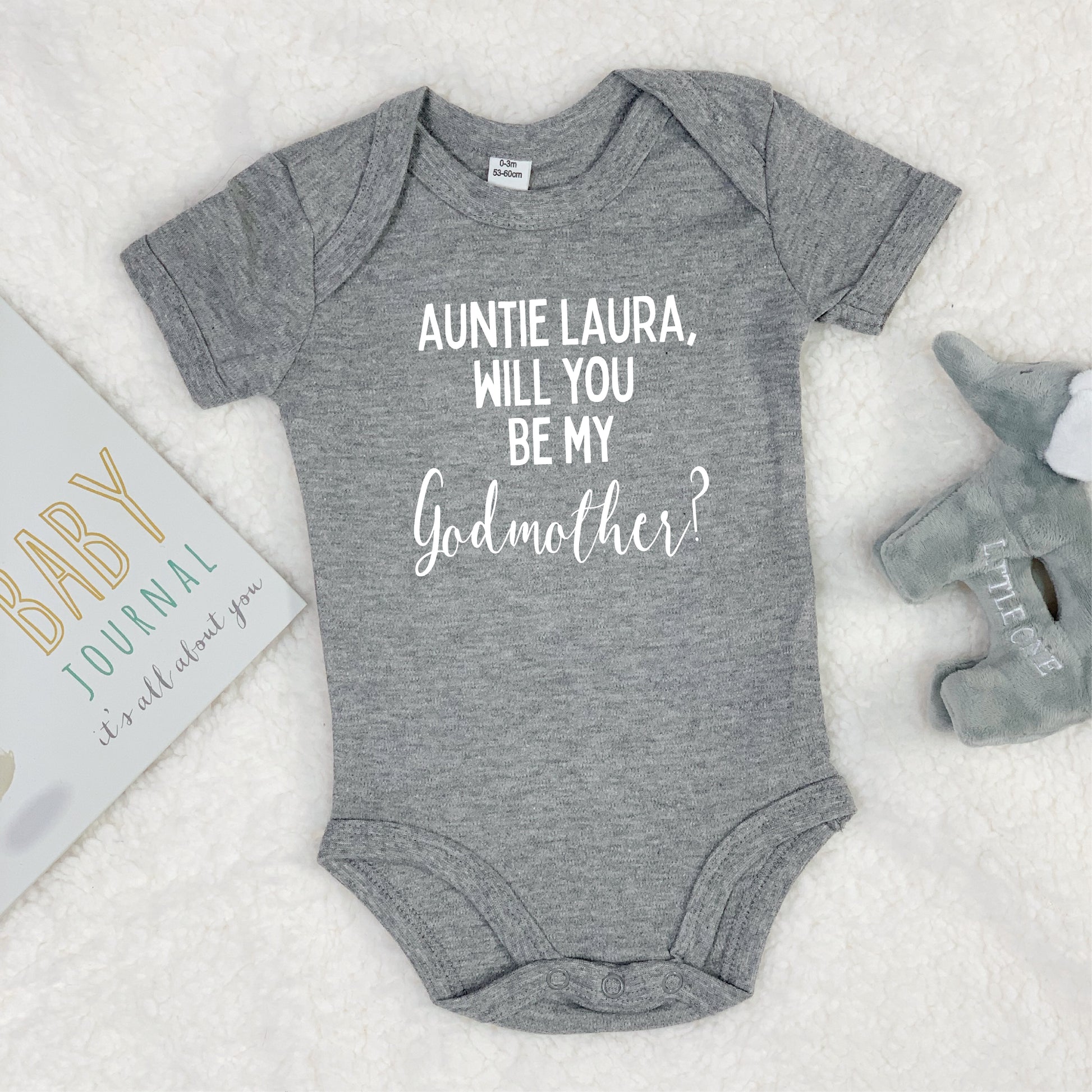 Personalised Godmother Proposal Babygrow - Lovetree Design