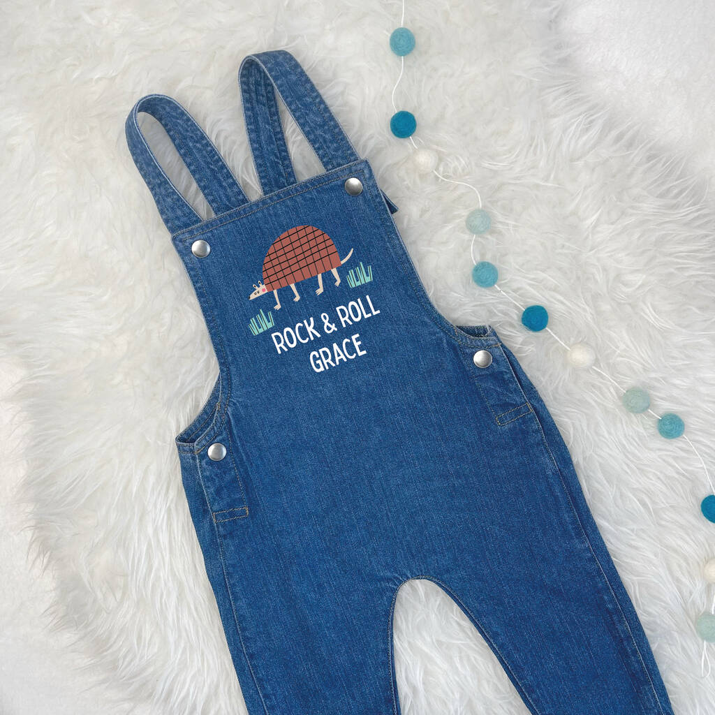 Armadillo Rock And Roll Baby Dungarees - Lovetree Design