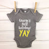 Baby's Personalised 'First Holiday' Babygrow - Lovetree Design