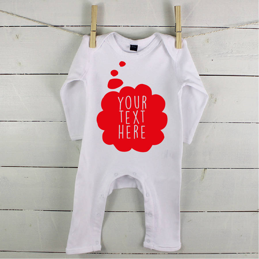 'Baby's Thoughts' Personalised Baby Rompersuit - Lovetree Design