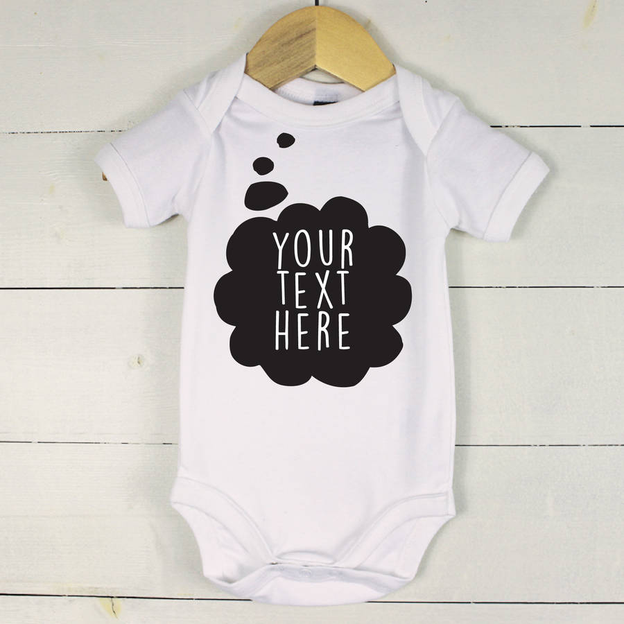 Baby's Thoughts Personalised Babygrow - Lovetree Design