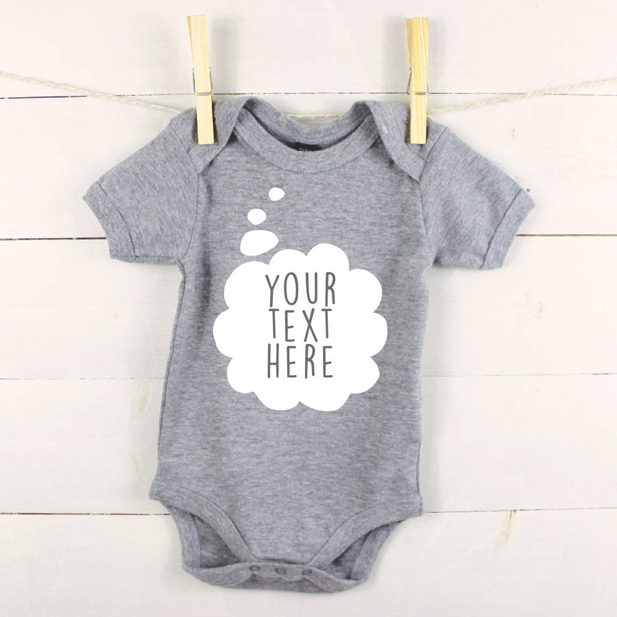 Baby's Thoughts Personalised Babygrow - Lovetree Design