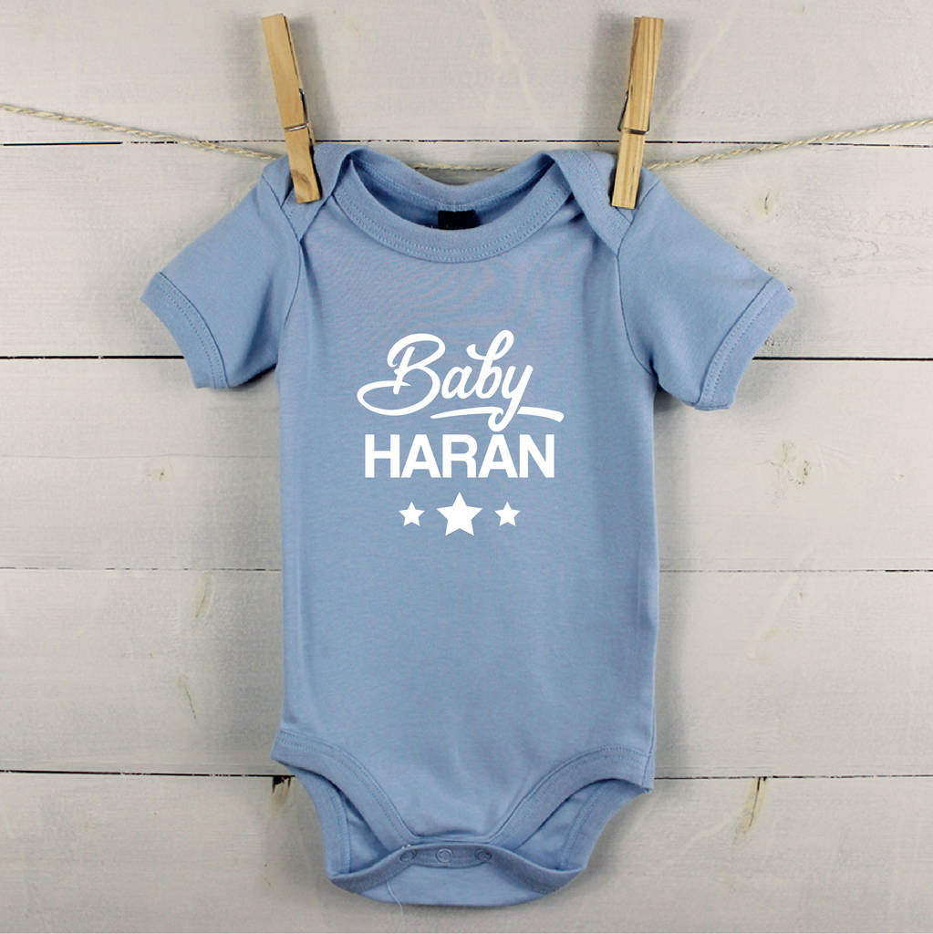 Baby Stars Personalised Name Babygrow - Lovetree Design