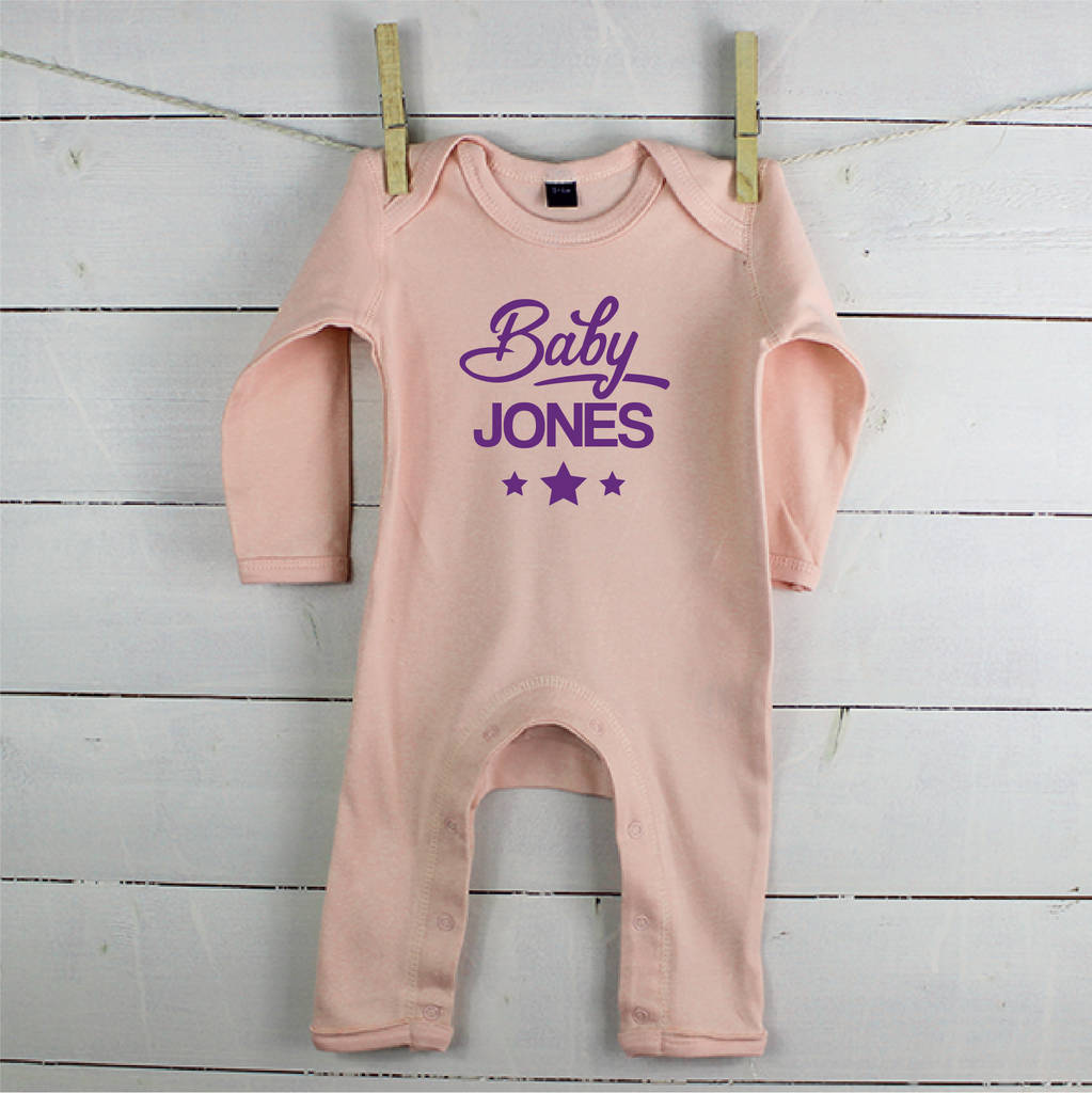 Baby Stars Personalised Name Babygrow - Lovetree Design