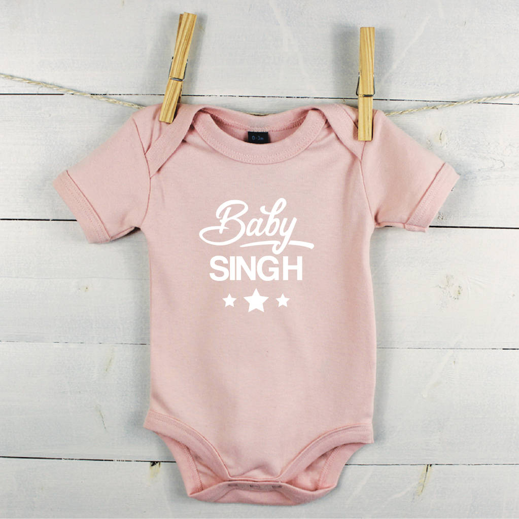 Baby Stars Personalised Name Babygrow - Lovetree Design