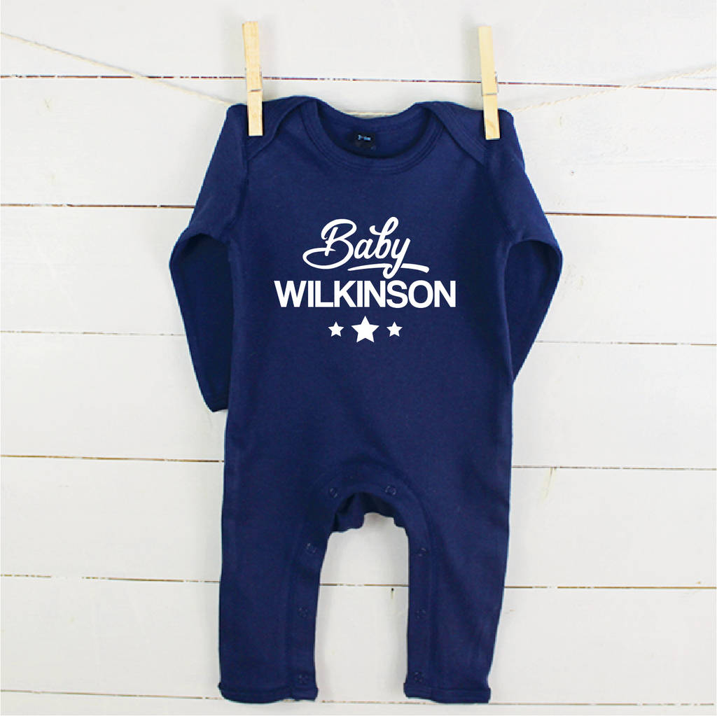 Baby Stars Personalised Name Babygrow - Lovetree Design