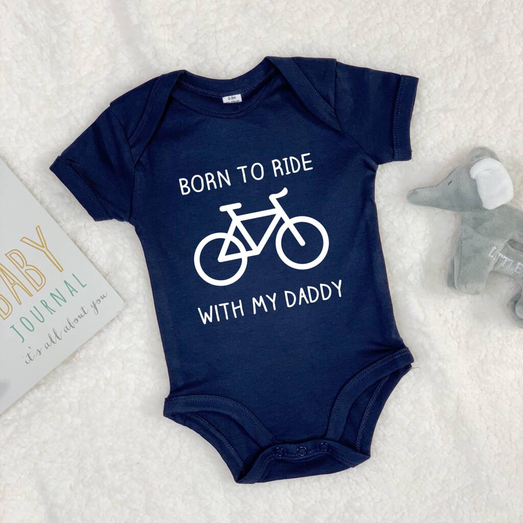 Born To Ride With Daddy Cycling Babygrow - Lovetree Design