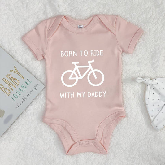 Born To Ride With Daddy Cycling Babygrow - Lovetree Design