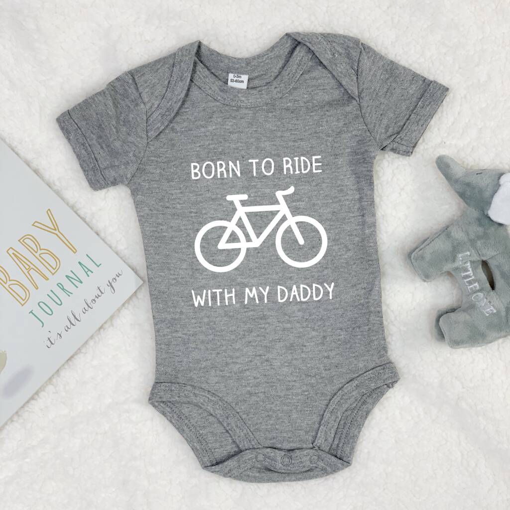 Born To Ride With Daddy Cycling Babygrow - Lovetree Design