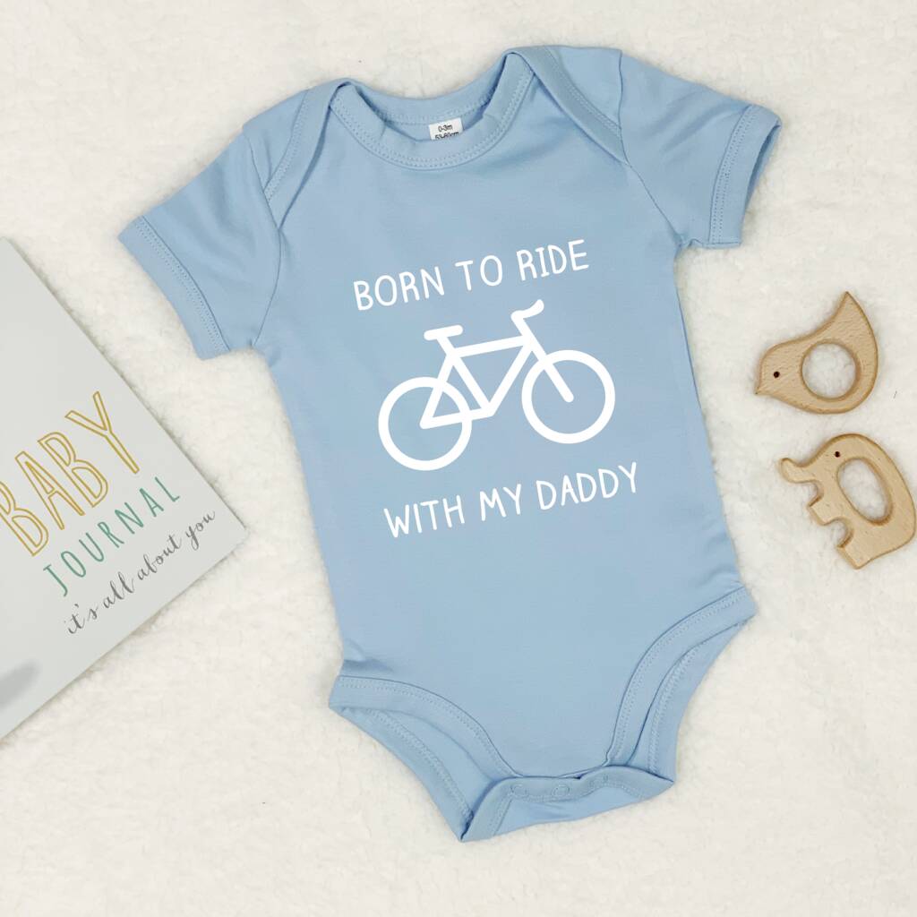 Born To Ride With Daddy Cycling Babygrow - Lovetree Design