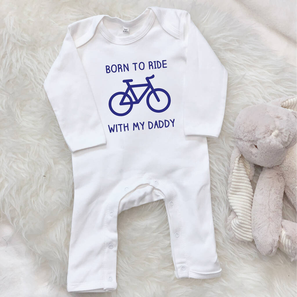Born To Ride With Daddy Cycling Babygrow - Lovetree Design