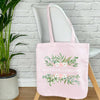 Bridal Party Pink Floral Wedding Tote Bag - Lovetree Design