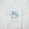 Bride To Be Blue Floral And Silver T Shirt - Lovetree Design