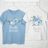 Bride To Be Blue Floral And Silver T Shirt - Lovetree Design