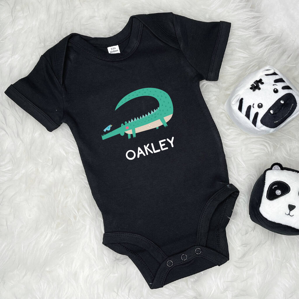 Crocodile Babygrow Personalised With Name - Lovetree Design
