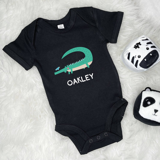 Crocodile Babygrow Personalised With Name - Lovetree Design