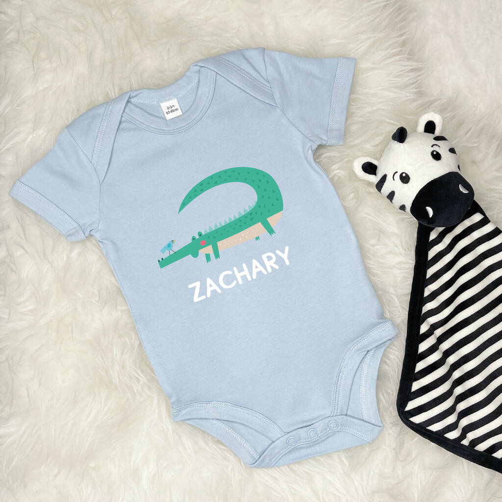 Crocodile Babygrow Personalised With Name - Lovetree Design
