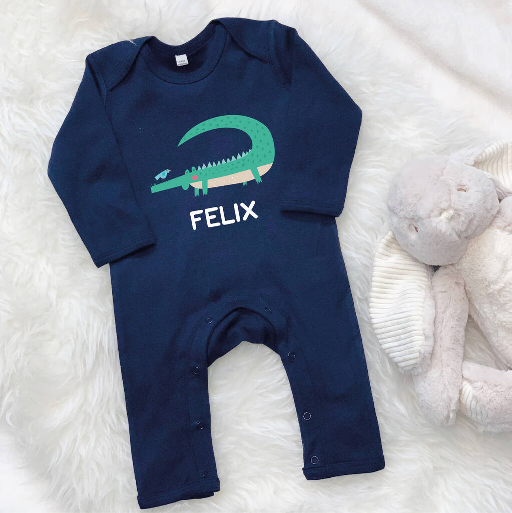 Crocodile Rompersuit Personalised With Name - Lovetree Design