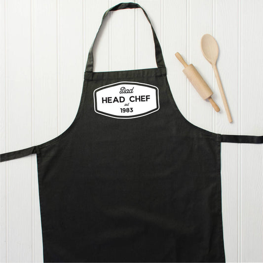 Personalised Dad Head Chef Established Apron - Lovetree Design