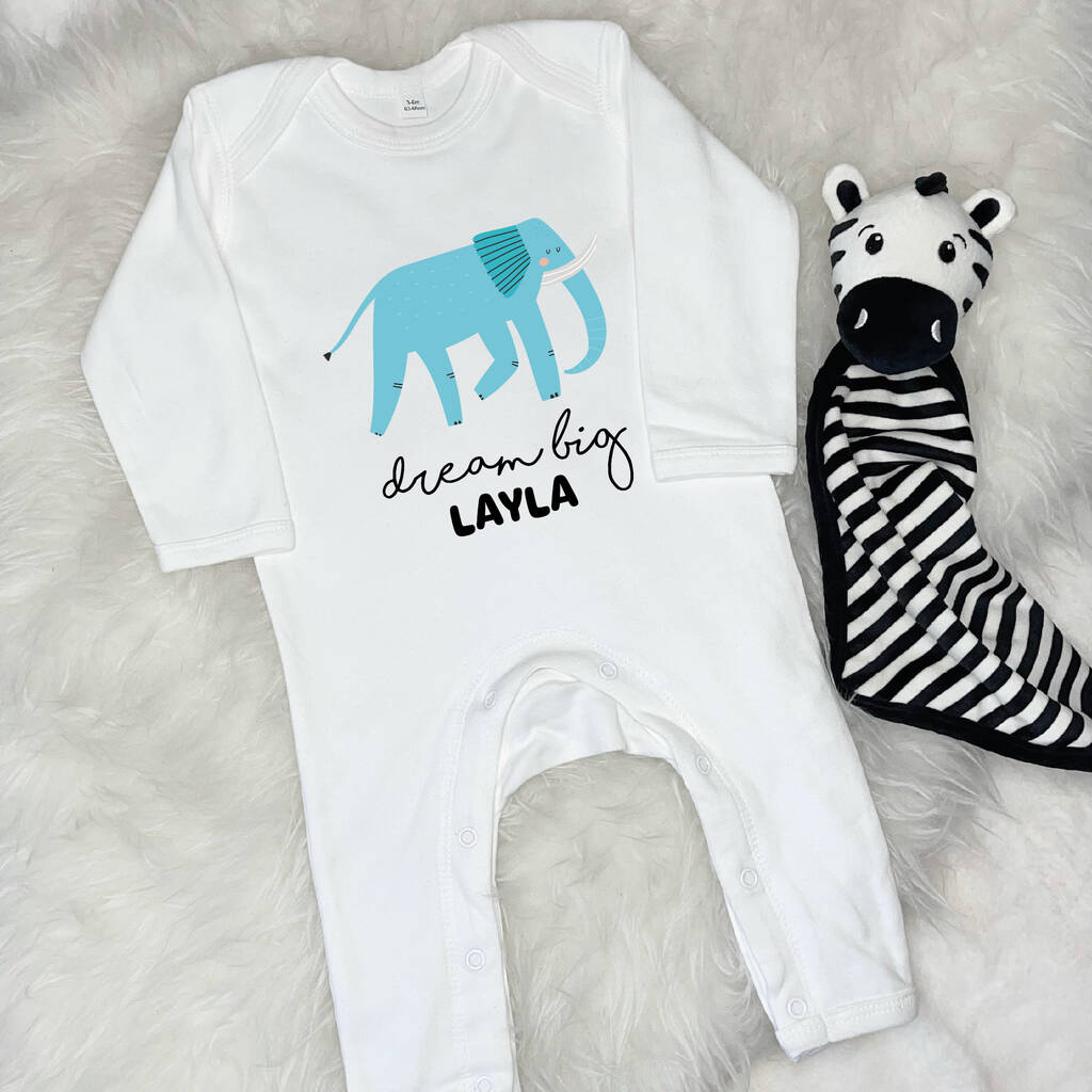 Elephant Dream Big Personalised Jungle Rompersuit - Lovetree Design