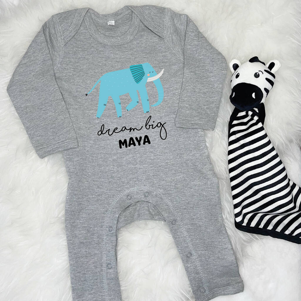 Elephant Dream Big Personalised Jungle Rompersuit - Lovetree Design