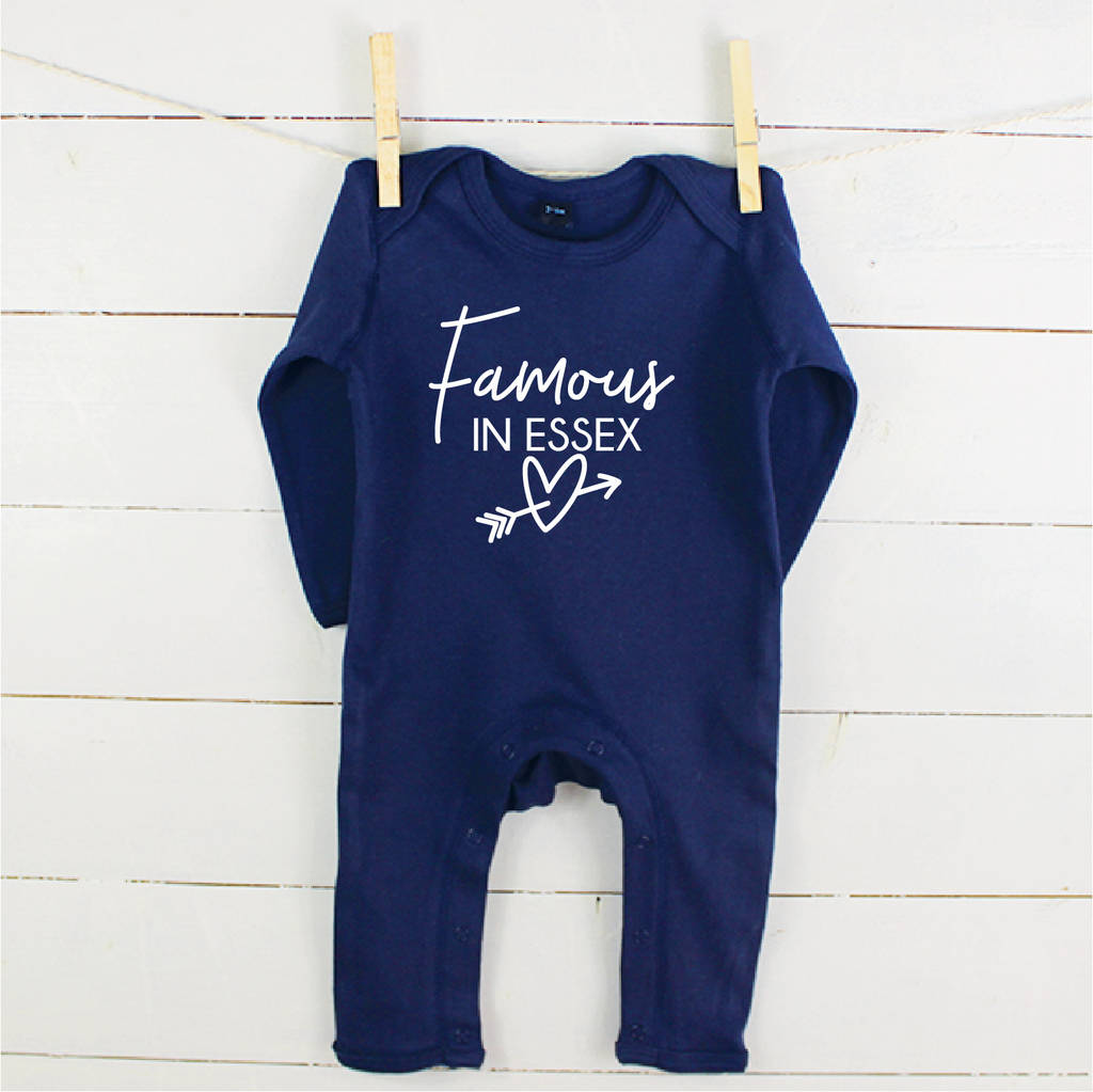 Famous In … Personalised Location Babygrow - Lovetree Design