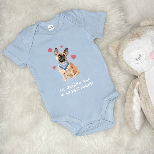 French Bulldog Sibling Personalised Babygrow - Lovetree Design