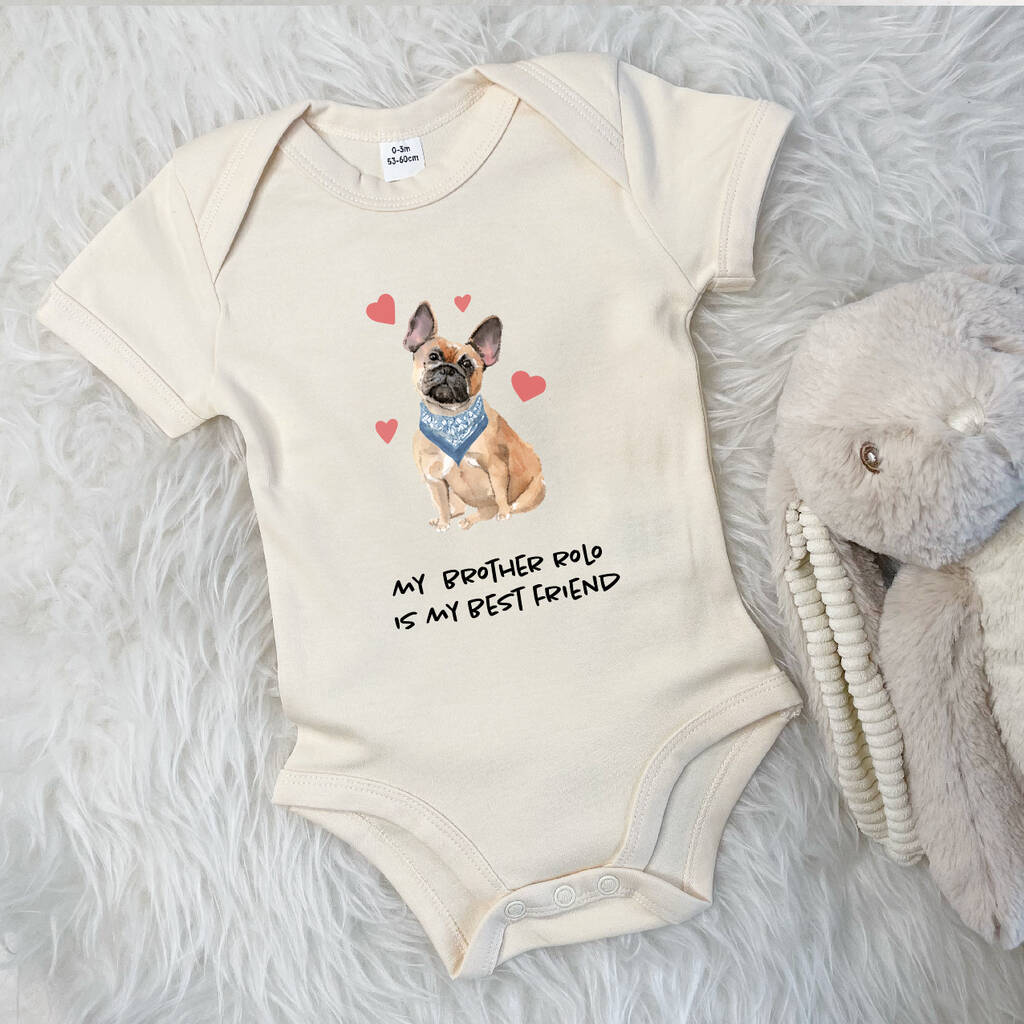 French Bulldog Sibling Personalised Babygrow - Lovetree Design