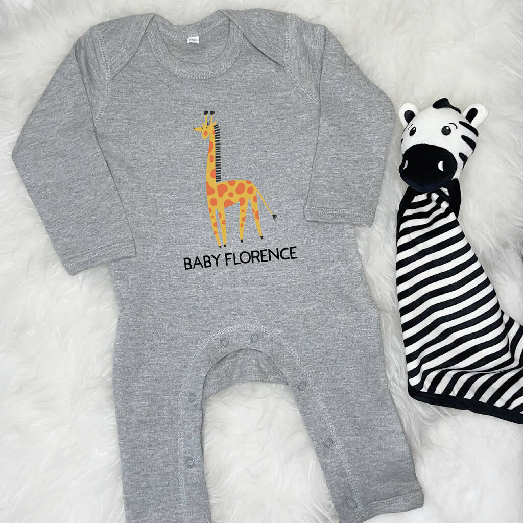 Giraffe Personalised Jungle Rompersuit - Lovetree Design