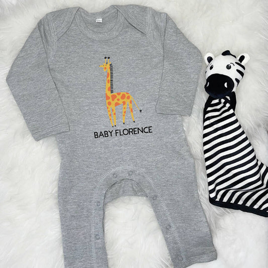Giraffe Personalised Jungle Rompersuit - Lovetree Design