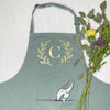 Gold Olive Leaf Garden Apron Personalised With Initial - Lovetree Design