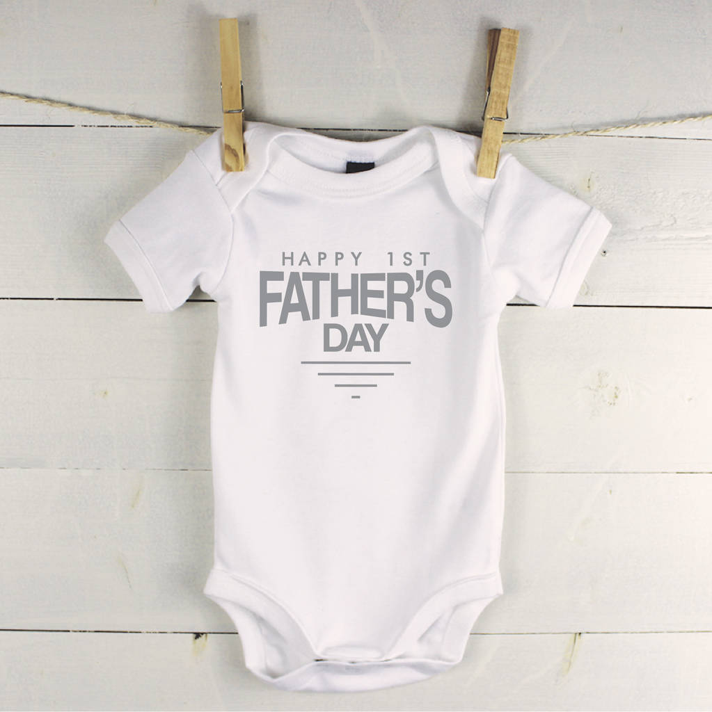 Happy 1st Father's Day Badge Babygrow - Lovetree Design