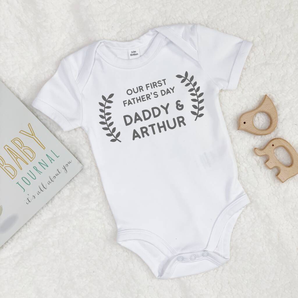 Personalised Our First Fathers Day Babygrow - Lovetree Design