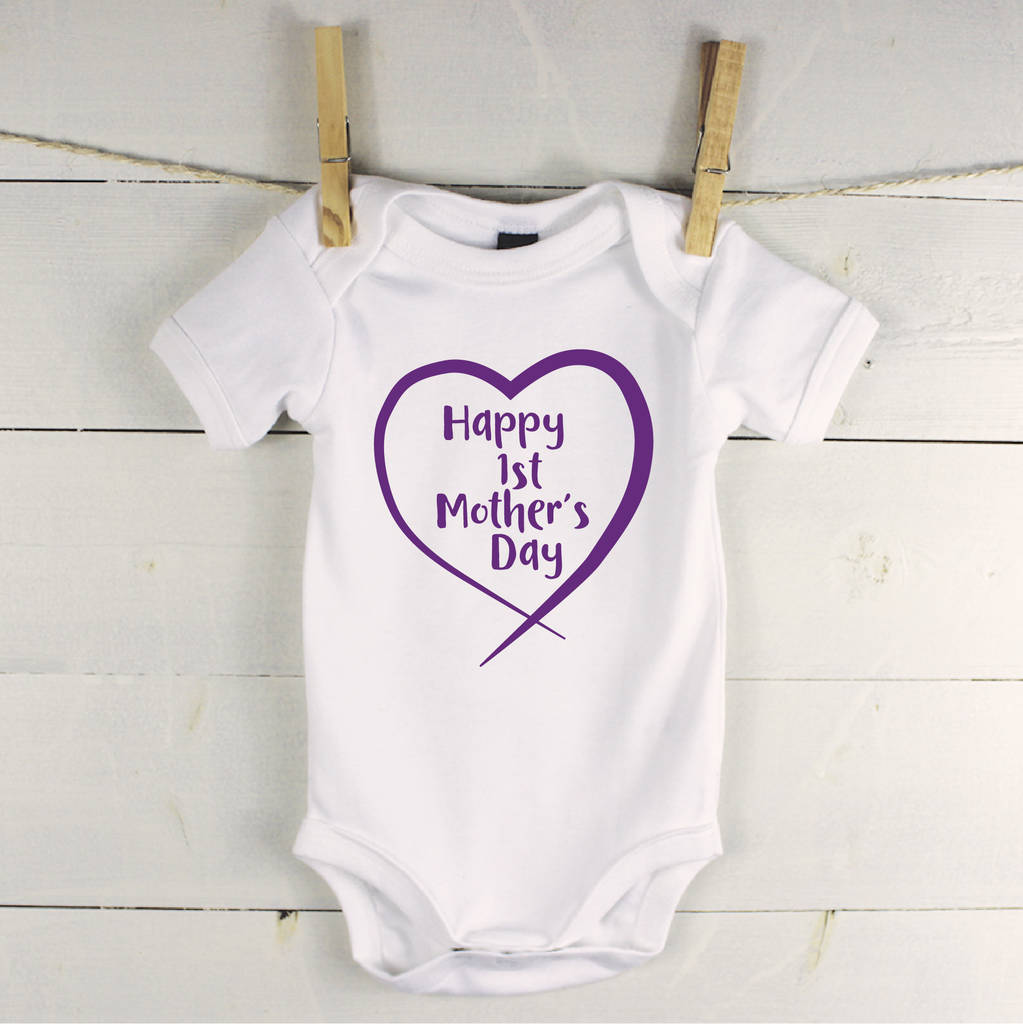 Happy 1st Mother's Day In Heart Babygrow - Lovetree Design