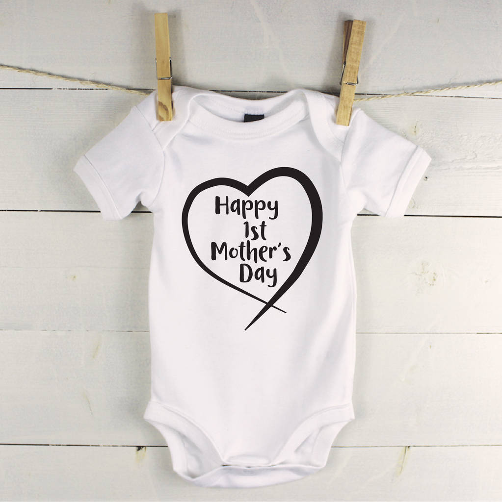 Happy 1st Mother's Day In Heart Babygrow - Lovetree Design