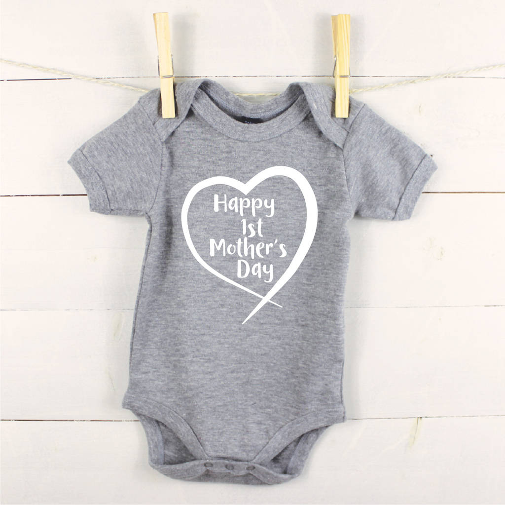 Happy 1st Mother's Day In Heart Babygrow - Lovetree Design