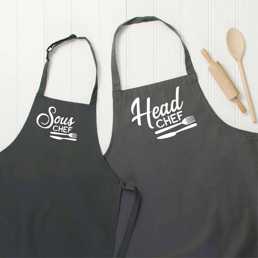 Head Chef And Sous Chef Matching Apron Set - Lovetree Design